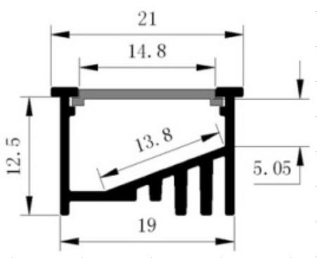 Διπλός-οδηγημένες αργίλιο εξωθήσεις 21x12.5mm λουρίδων RoHS